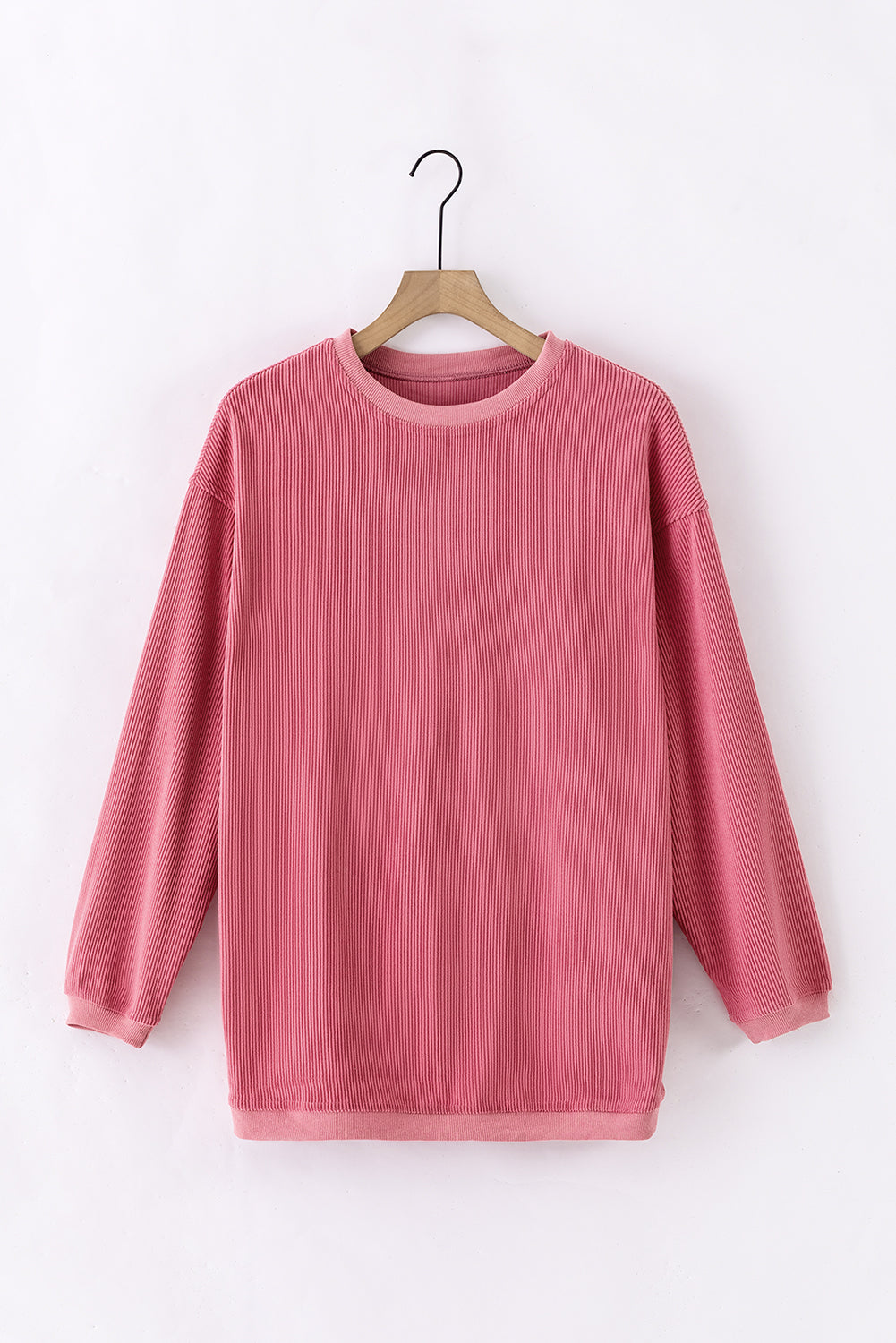 Chestnut Ribbed Corduroy Oversized Sweatshirt