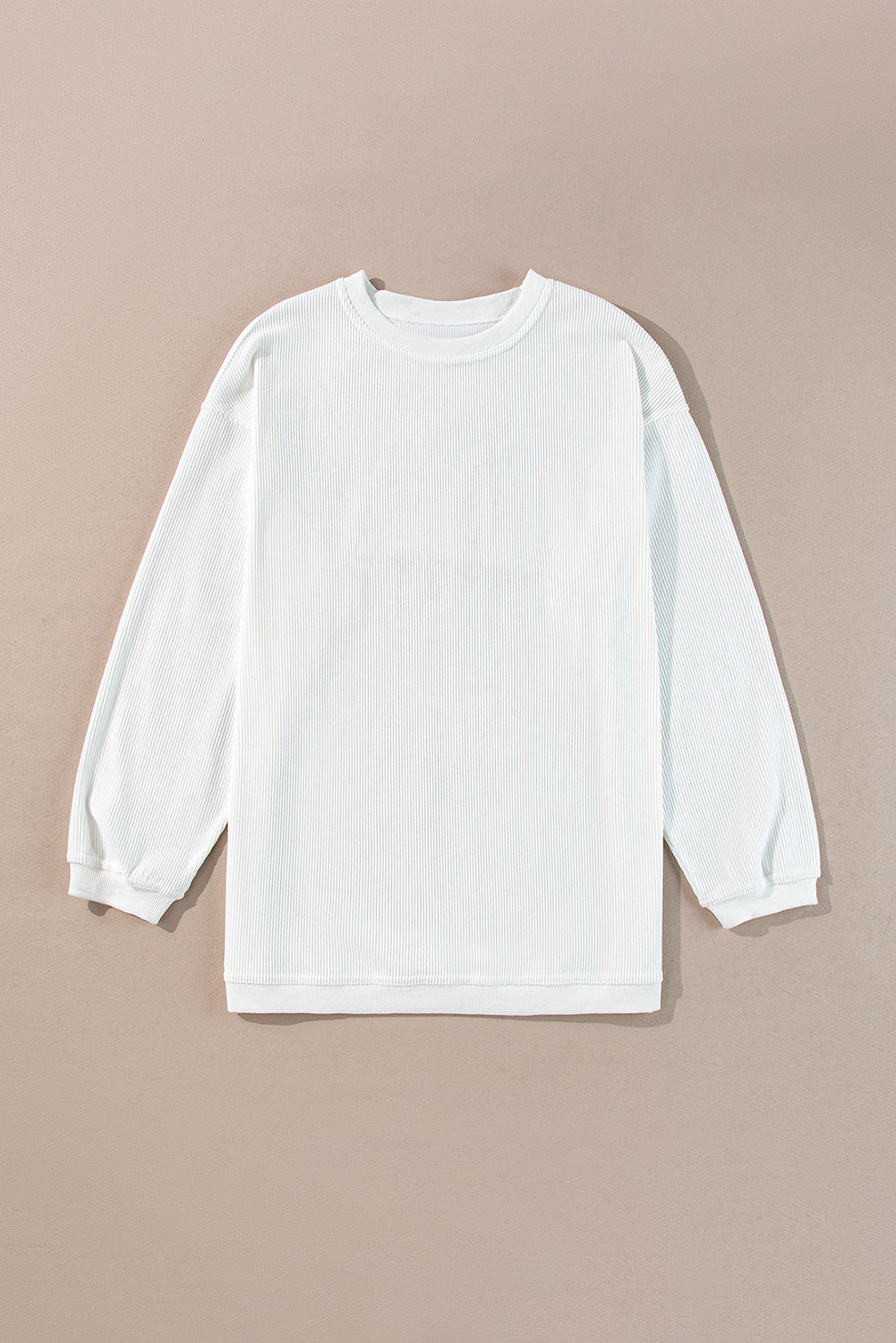 Chestnut Ribbed Corduroy Oversized Sweatshirt