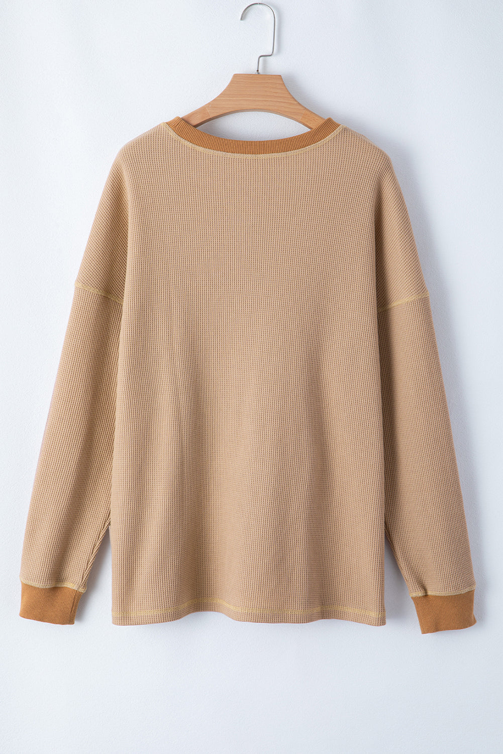 Gray Thermal Pullover Loose Sweatshirt