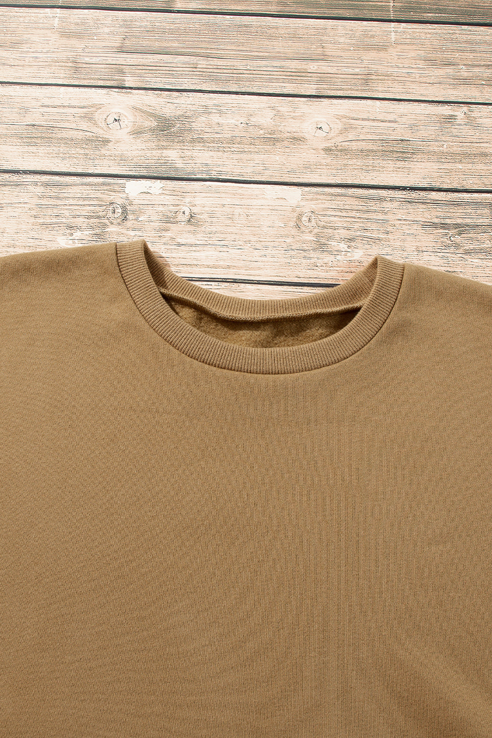Valerian Solid Fleece Lined Drop Shoulder High Low Sweatshirt