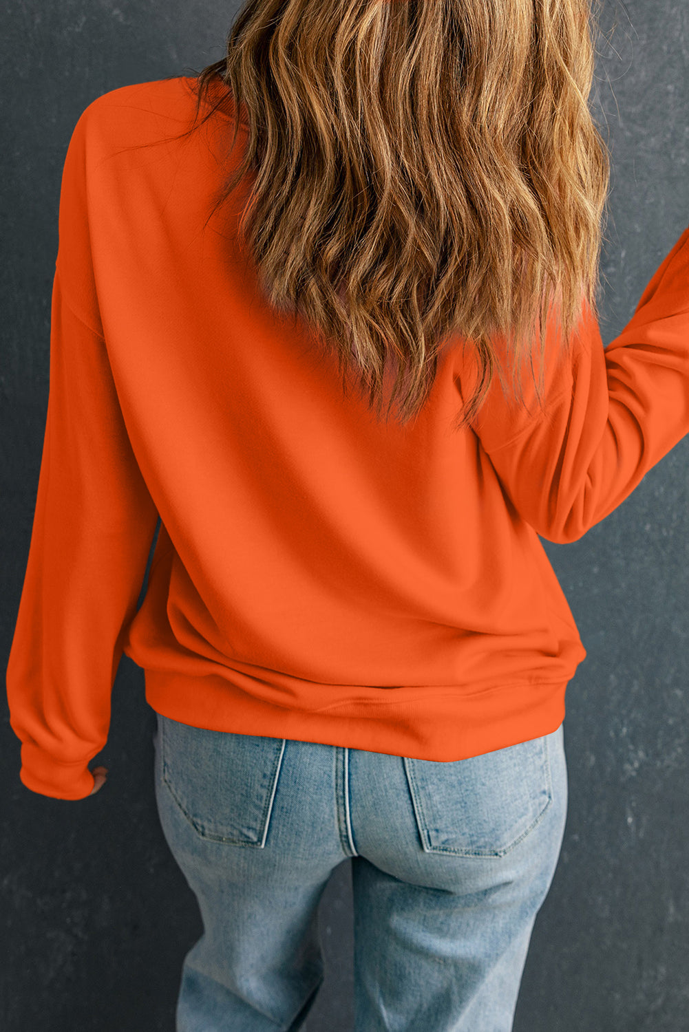 Dark Green Solid Classic Crewneck Pullover Sweatshirt
