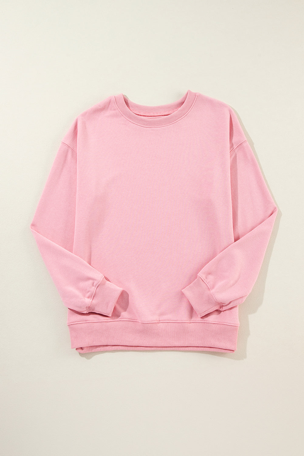 Dark Green Solid Classic Crewneck Pullover Sweatshirt
