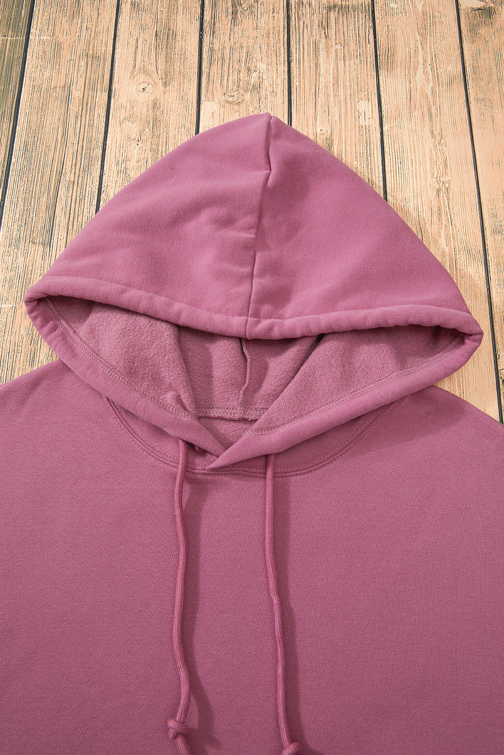 Bonbon Fleece Lined Kangaroo Pocket Drawstring Chunky Hoodie