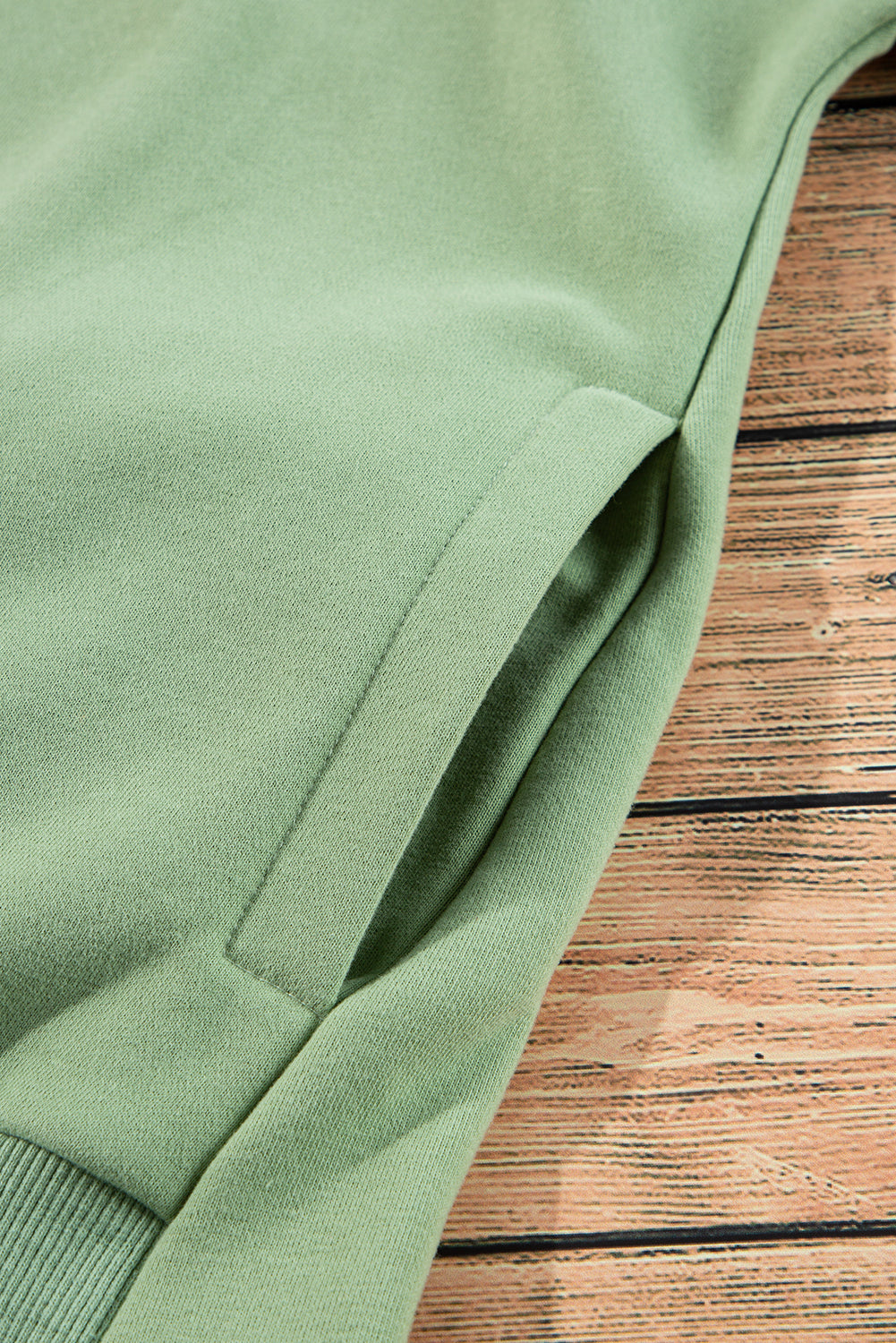 Valerian Solid Fleece Lined Drop Shoulder High Low Sweatshirt