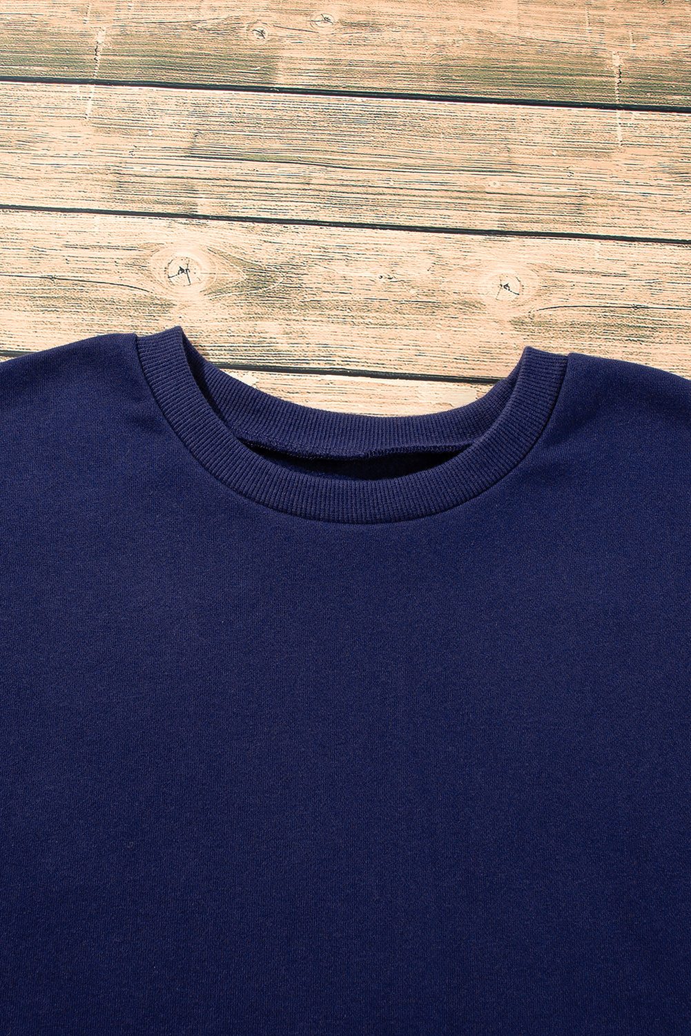 Valerian Solid Fleece Lined Drop Shoulder High Low Sweatshirt