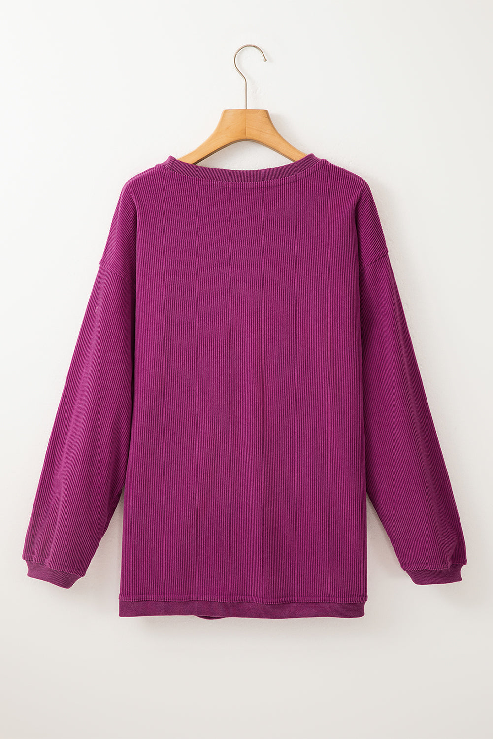 Chestnut Ribbed Corduroy Oversized Sweatshirt