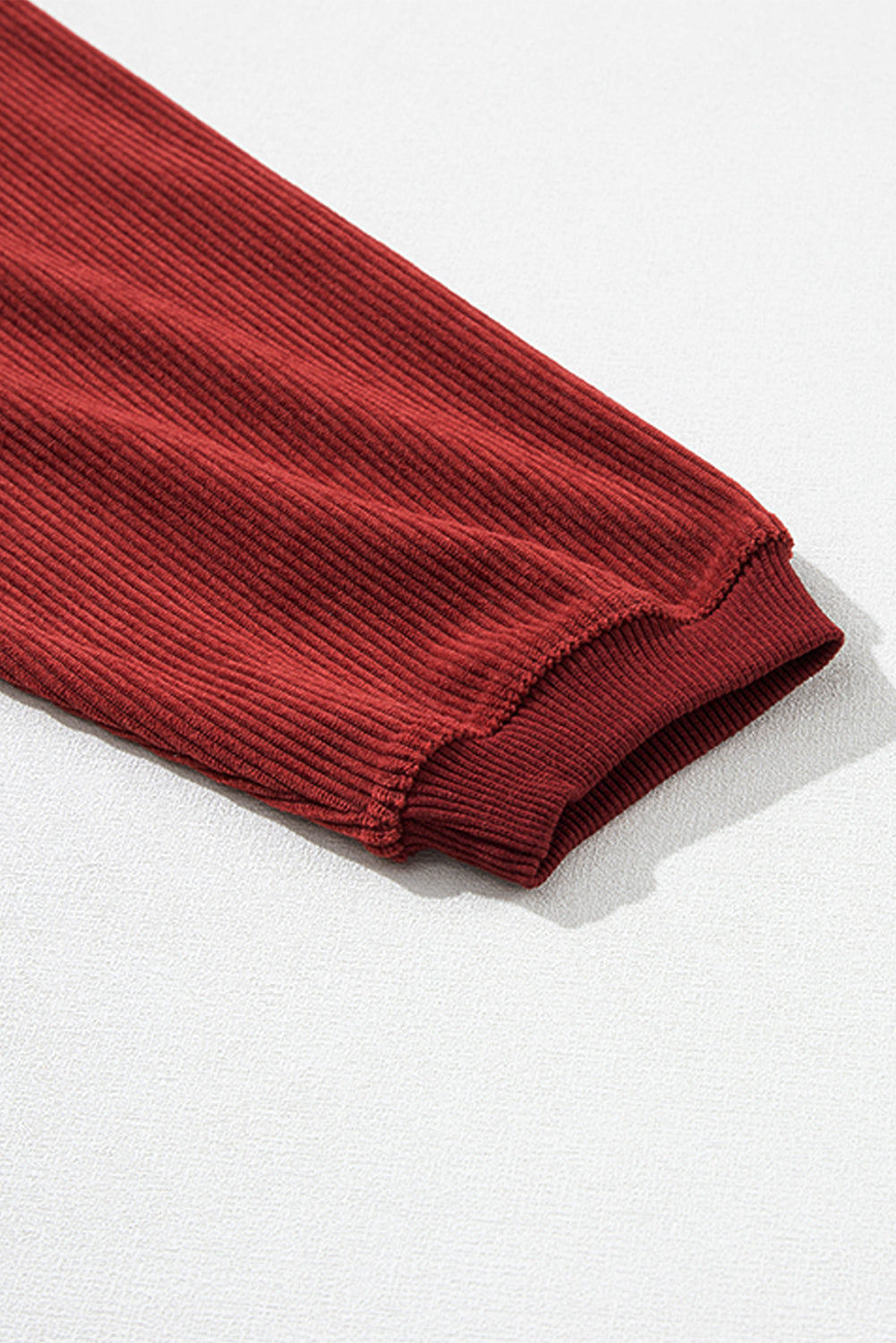 Chestnut Ribbed Corduroy Oversized Sweatshirt