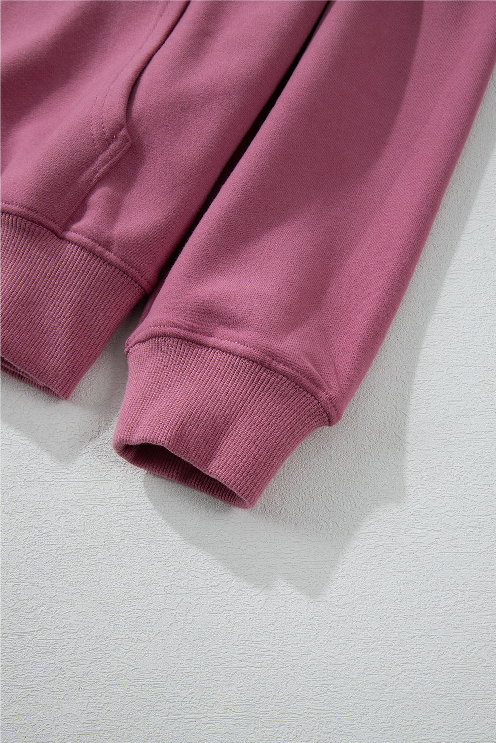 Bonbon Fleece Lined Kangaroo Pocket Drawstring Chunky Hoodie
