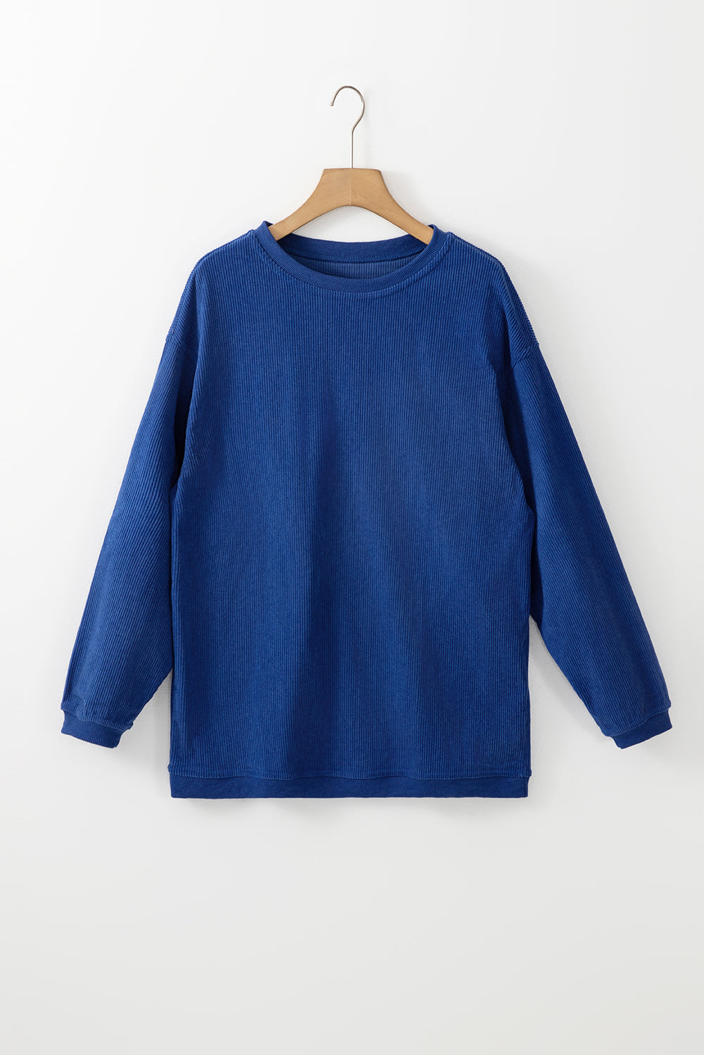Chestnut Ribbed Corduroy Oversized Sweatshirt