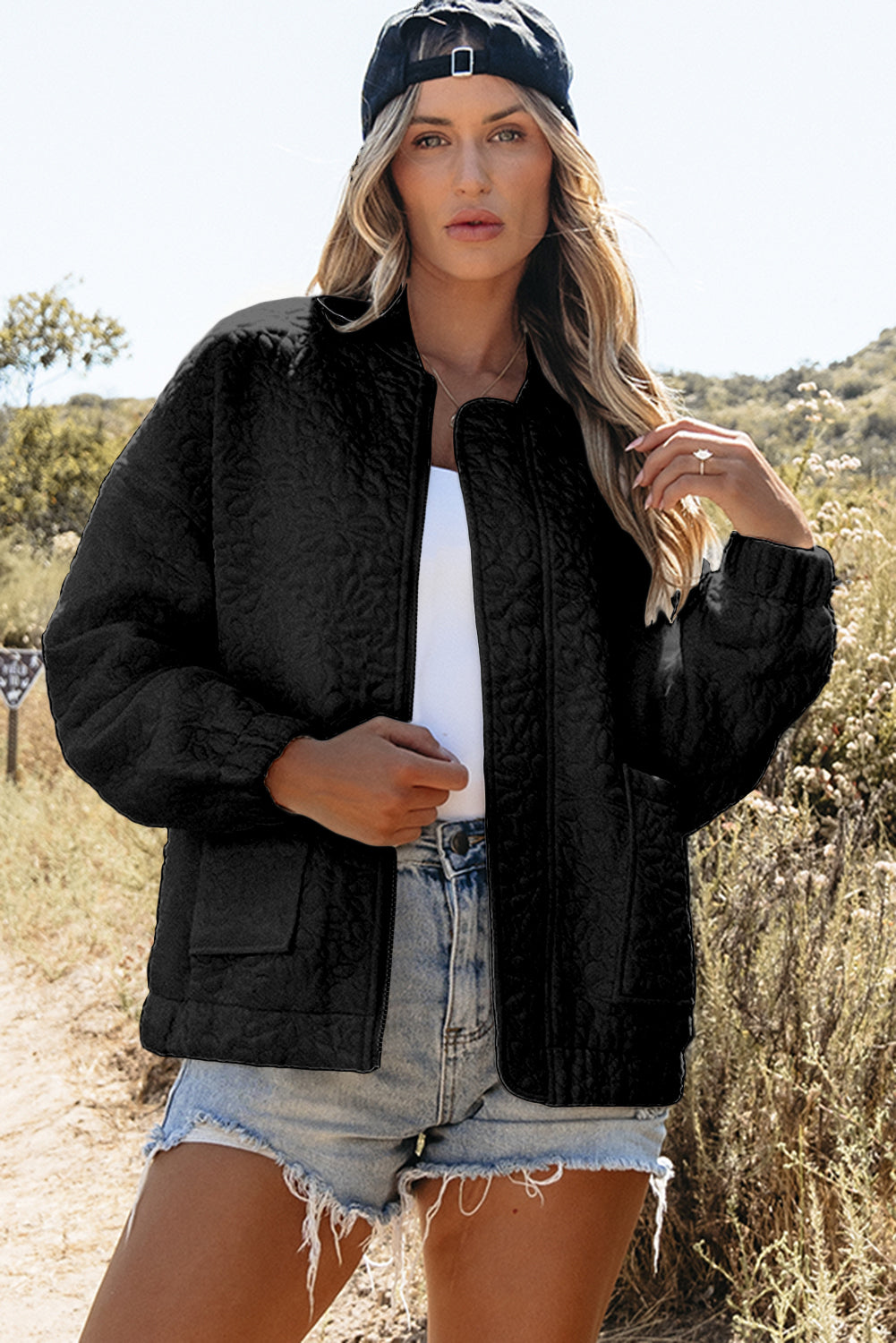 Jungle Green Floral Quilted Jacket