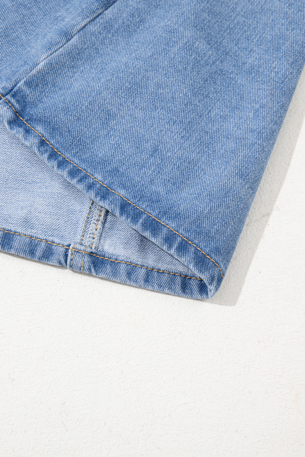 Medium Grey Wide Strap Button Front Pocketed Denim Mini Dress
