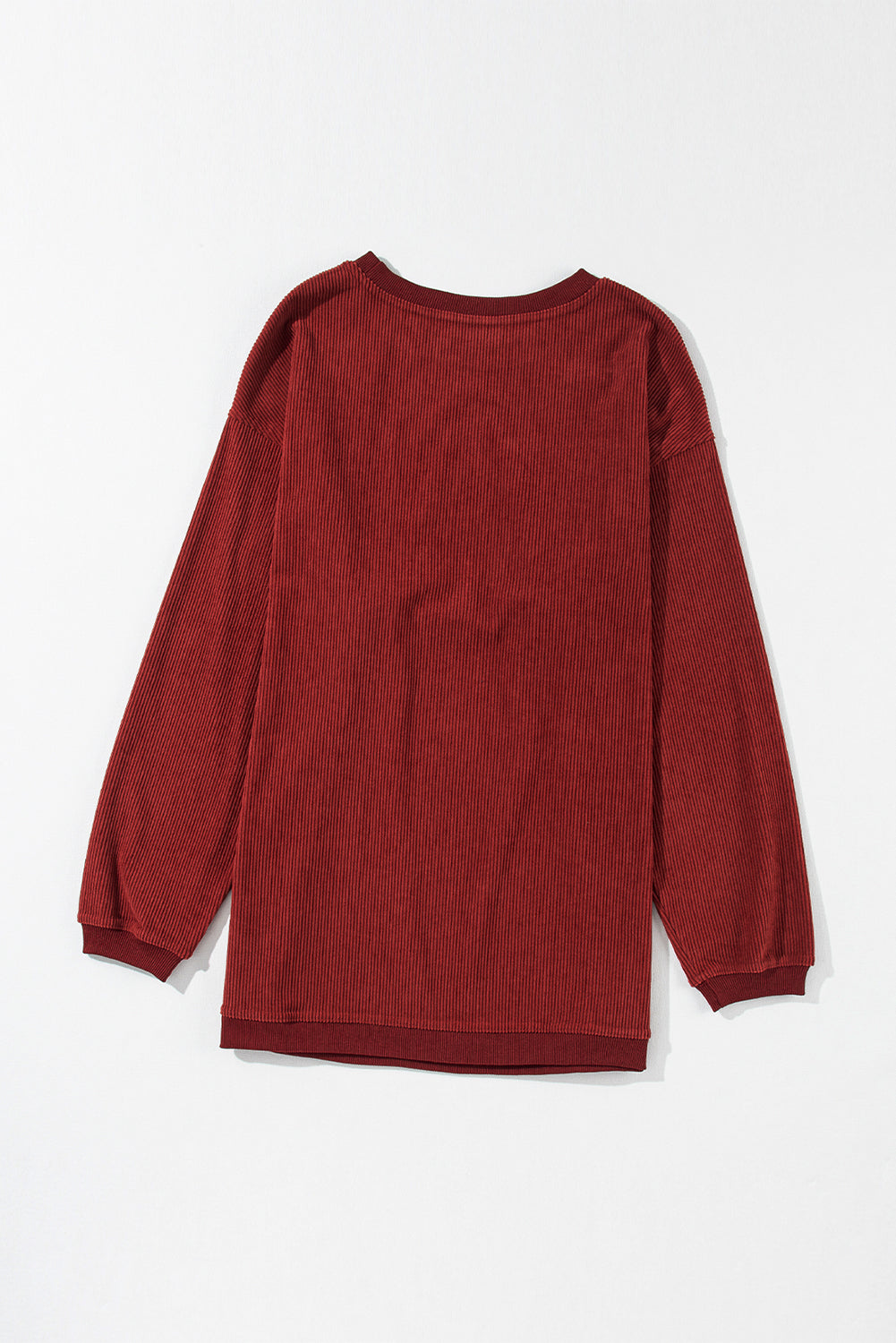 Chestnut Ribbed Corduroy Oversized Sweatshirt