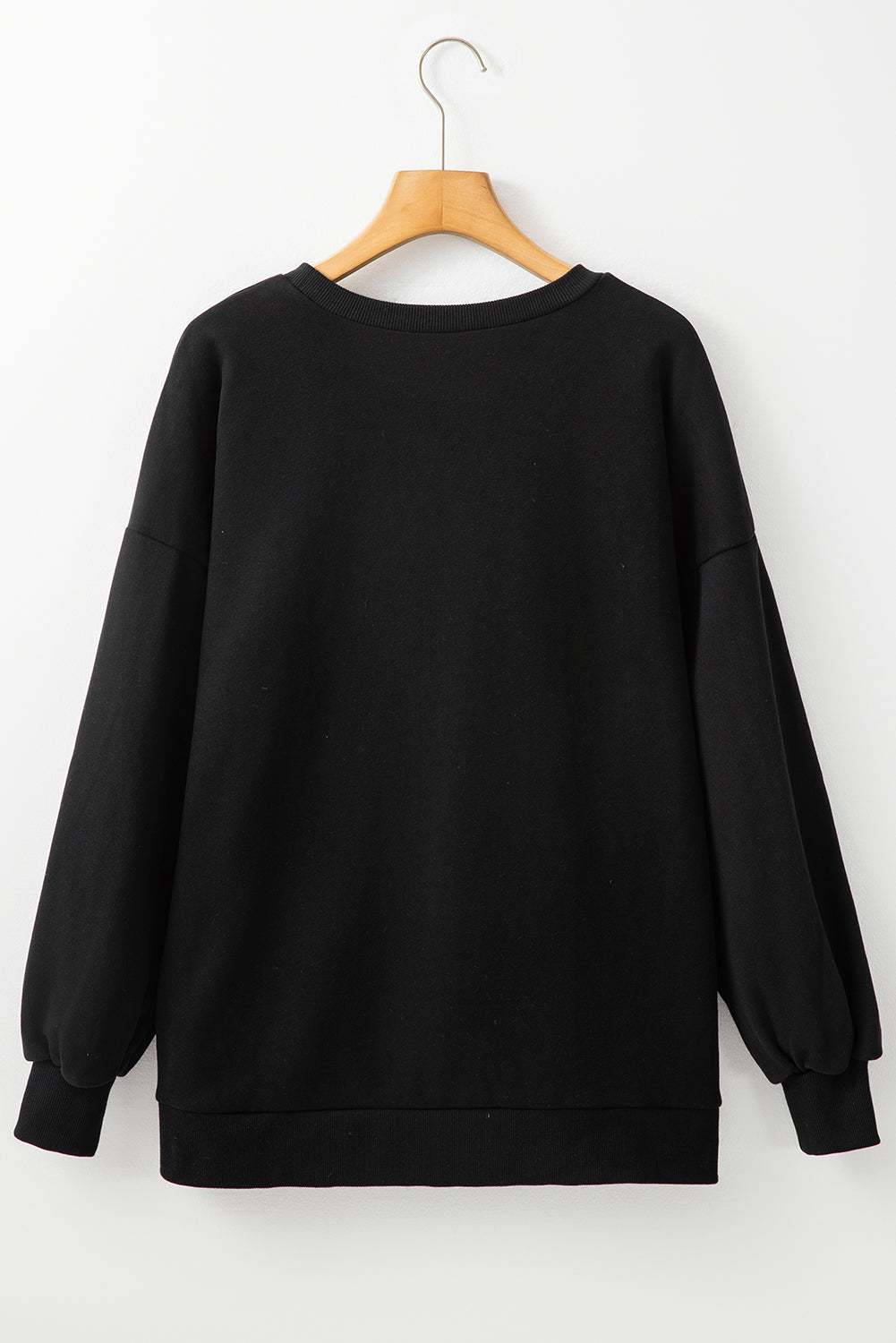 Valerian Solid Fleece Lined Drop Shoulder High Low Sweatshirt