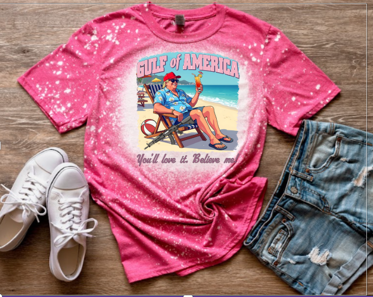 Gulf of America Trump Beach Bleached Tshirt
