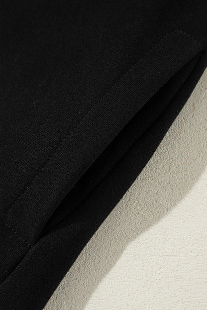 Parchment Solid O Neck High Low Hem Pullover Sweatshirt