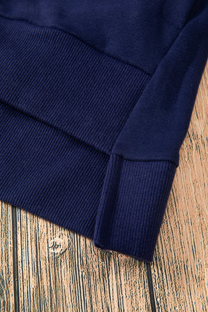 Parchment Solid O Neck High Low Hem Pullover Sweatshirt