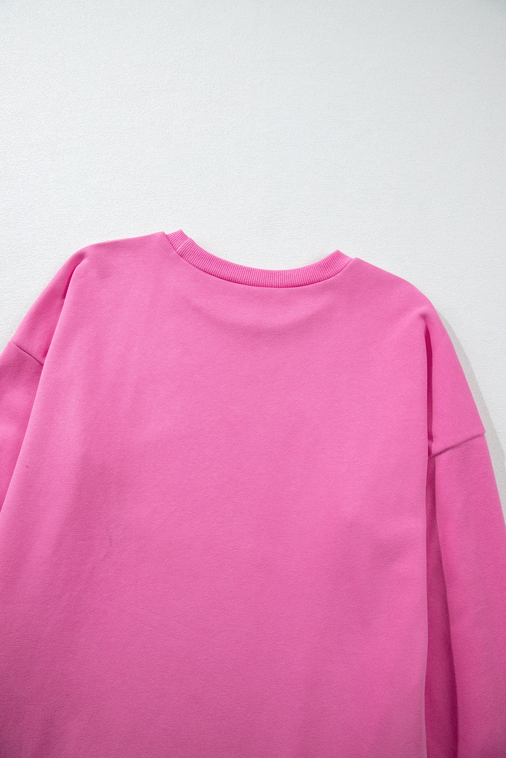 Parchment Solid O Neck High Low Hem Pullover Sweatshirt