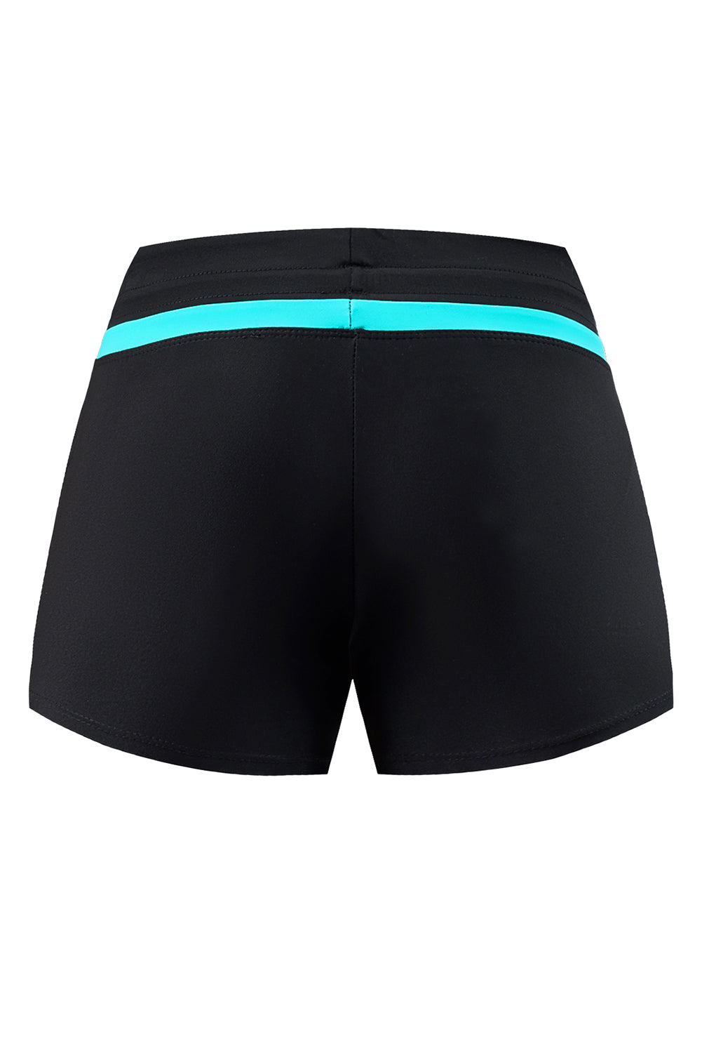 Violet Strap Trim Black Women Swim Boardshort