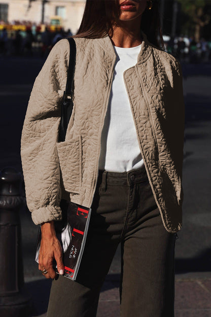 Jungle Green Floral Quilted Jacket