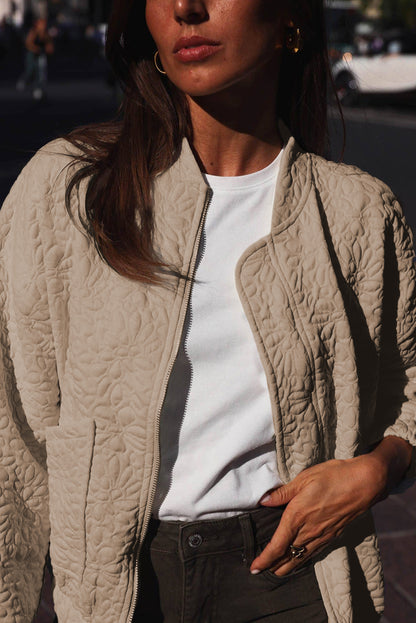 Jungle Green Floral Quilted Jacket