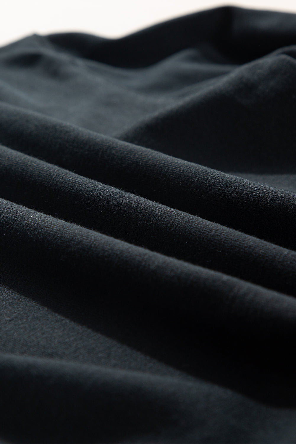 Navy Blue Plain Drop Shoulder Crewneck Pullover Sweatshirt