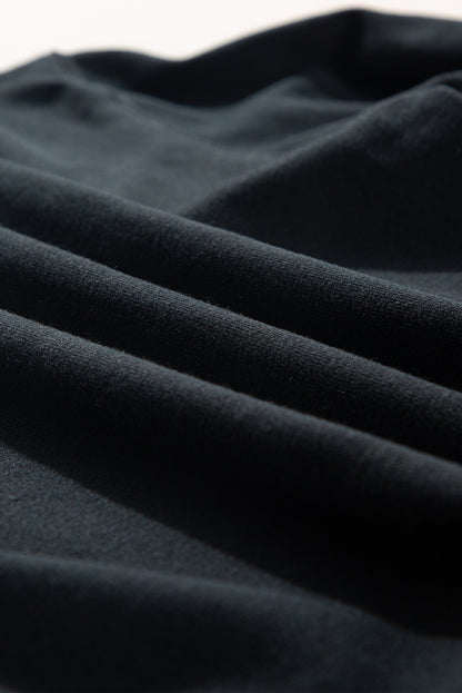 Navy Blue Plain Drop Shoulder Crewneck Pullover Sweatshirt