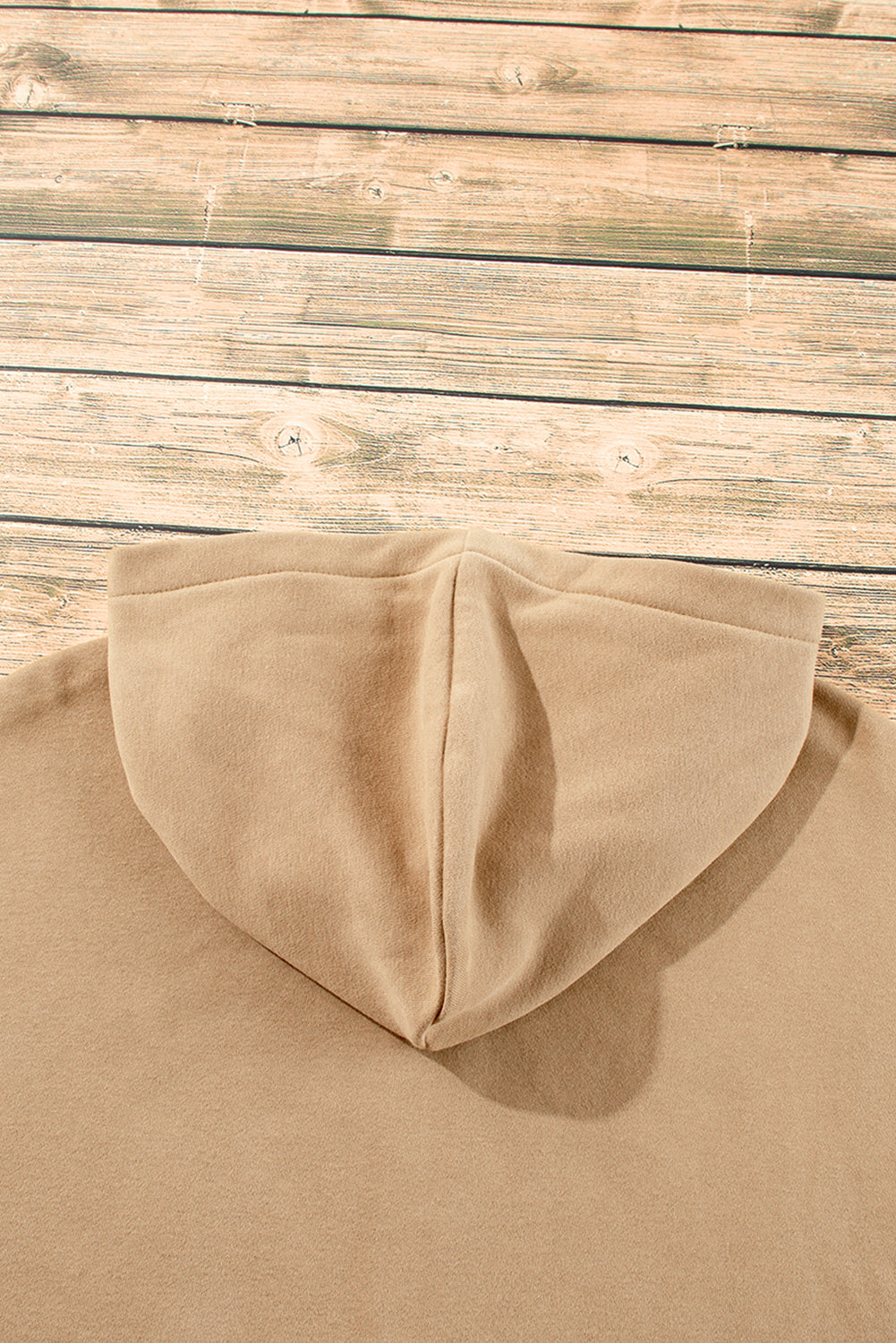 Bonbon Fleece Lined Half Zipper Kangaroo Pockets Loose Hoodie