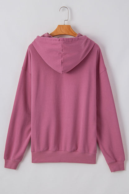 Bonbon Fleece Lined Kangaroo Pocket Drawstring Chunky Hoodie