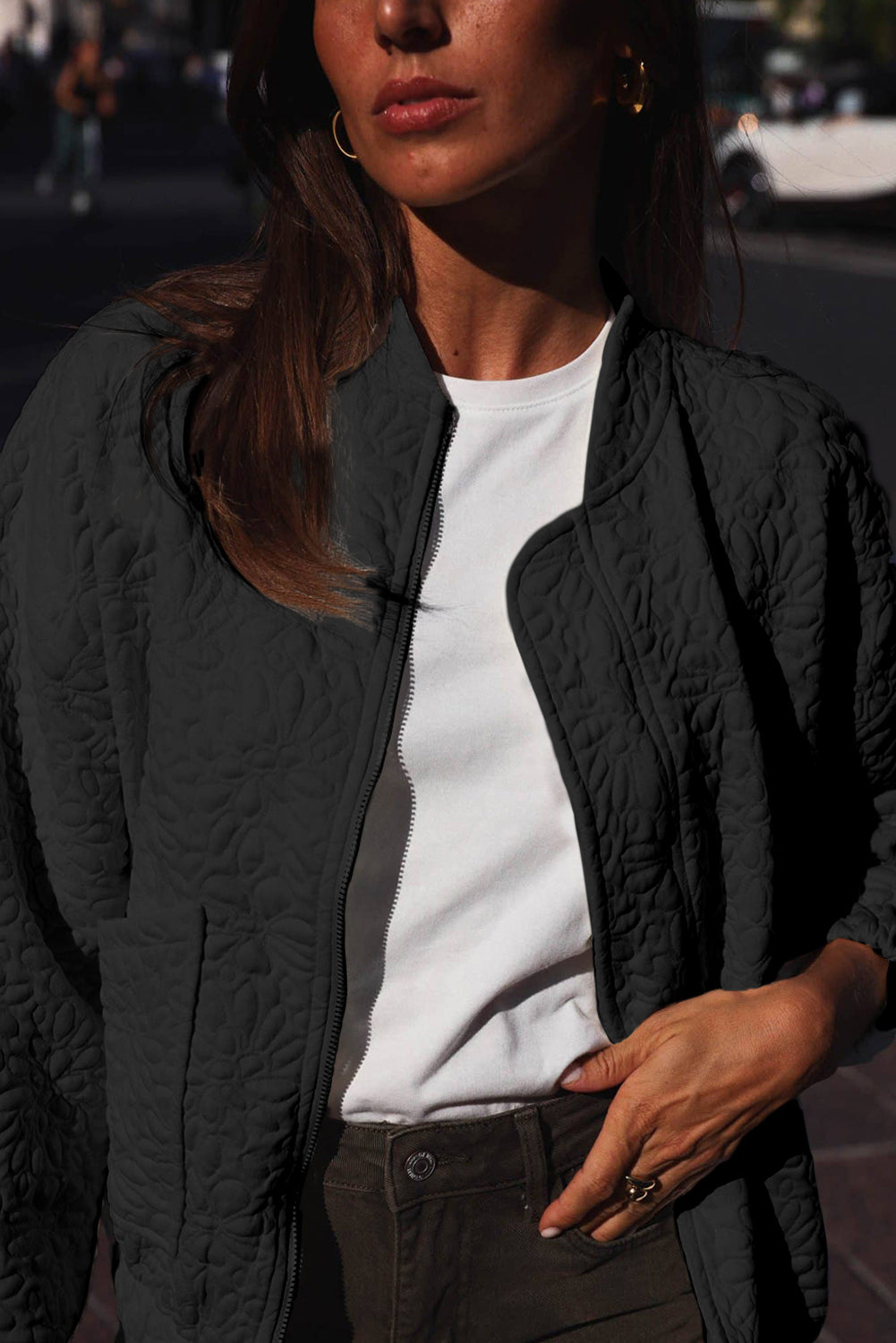 Jungle Green Floral Quilted Jacket