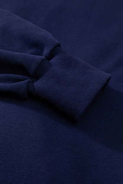 Parchment Solid O Neck High Low Hem Pullover Sweatshirt
