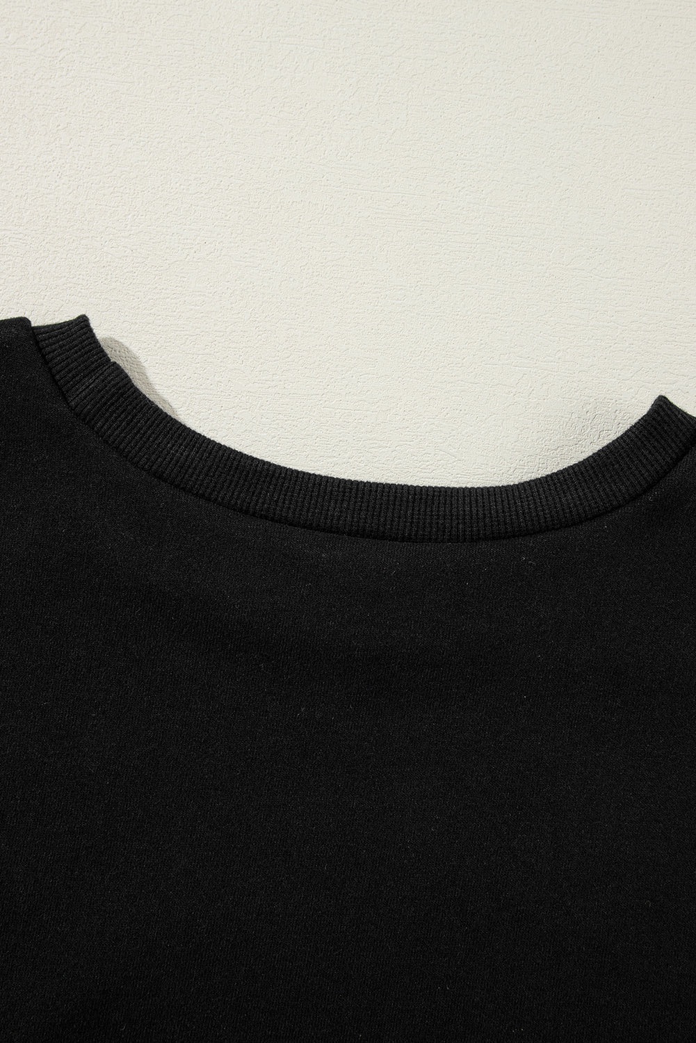 Parchment Solid O Neck High Low Hem Pullover Sweatshirt