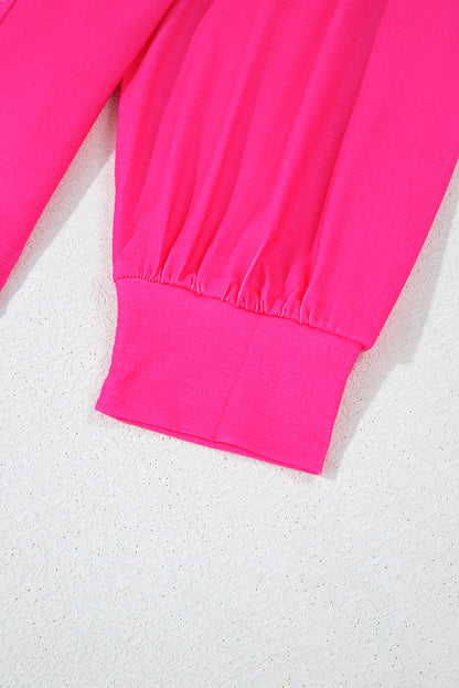Blue Colorblock Striped Drop Shoulder Loose Top