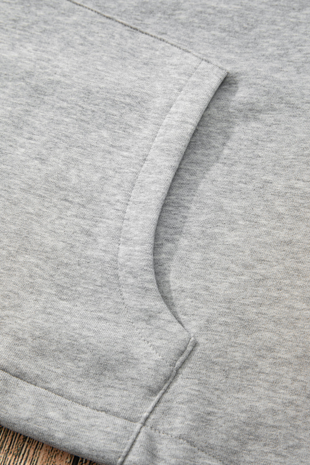 Bonbon Fleece Lined Half Zipper Kangaroo Pockets Loose Hoodie