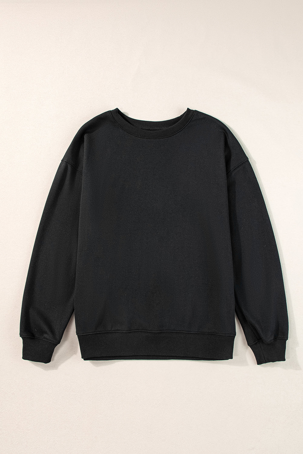 Dark Green Solid Classic Crewneck Pullover Sweatshirt