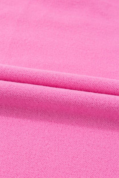 Valerian Solid Fleece Lined Drop Shoulder High Low Sweatshirt
