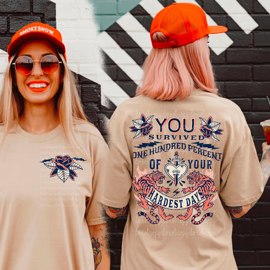 You Survived 100 Percent of Your Hardest Days Mental Health Tshirt