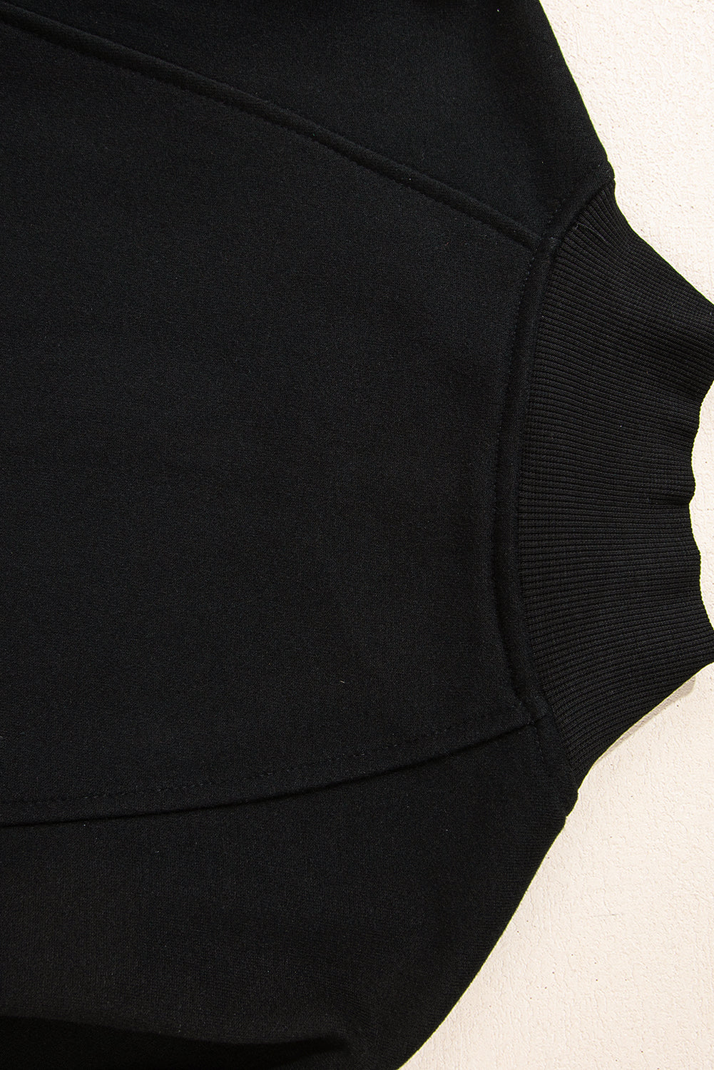 Smoke Gray Zipped Neck Pullover Drop Shoulder Sweatshirt