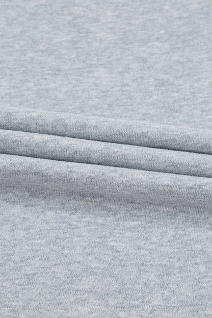 Navy Blue Plain Drop Shoulder Crewneck Pullover Sweatshirt