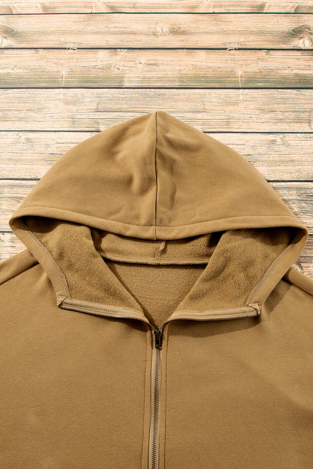 Bonbon Fleece Lined Half Zipper Kangaroo Pockets Loose Hoodie
