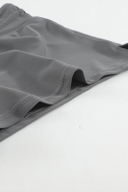 Violet Strap Trim Black Women Swim Boardshort