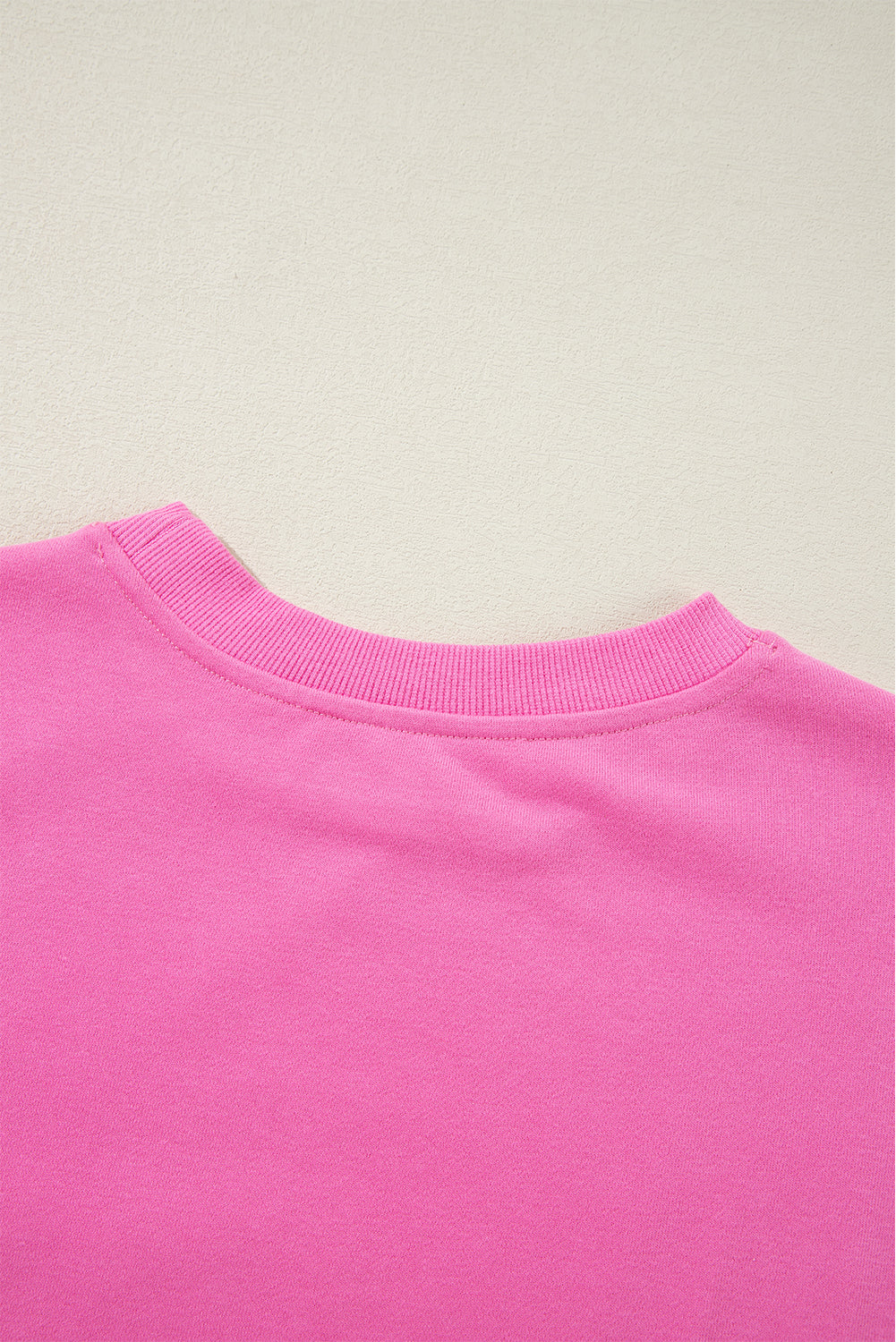 Navy Blue Plain Drop Shoulder Crewneck Pullover Sweatshirt
