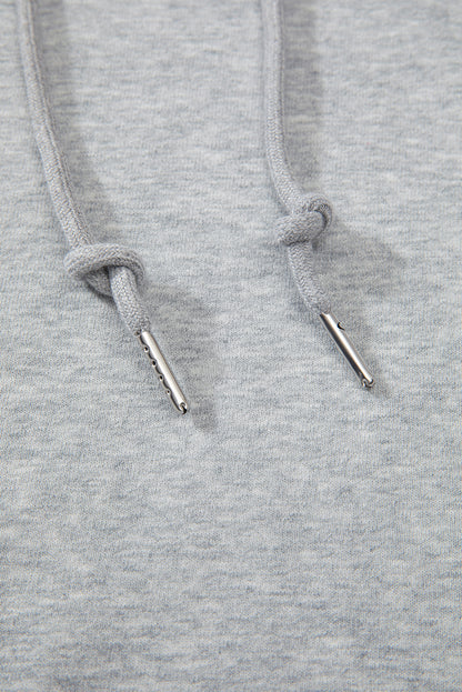 Bonbon Fleece Lined Kangaroo Pocket Drawstring Chunky Hoodie