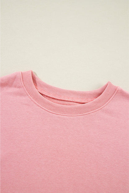 Dark Green Solid Classic Crewneck Pullover Sweatshirt
