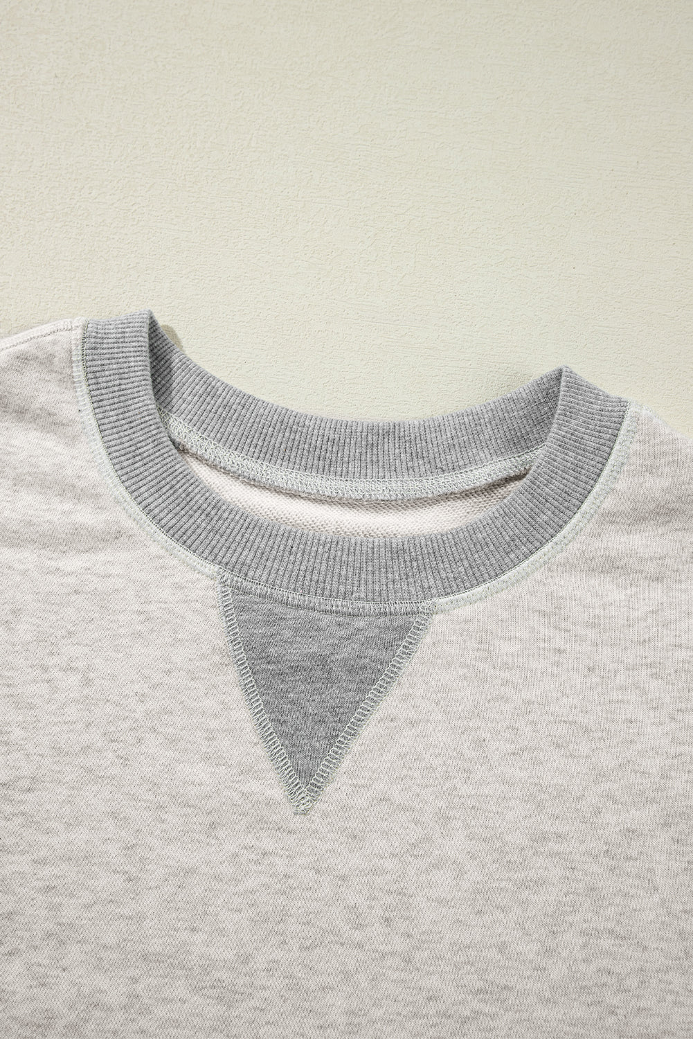 Parchment Color Block Thumbhole Sleeve Drop Shoulder Sweatshirt