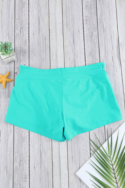 Violet Strap Trim Black Women Swim Boardshort