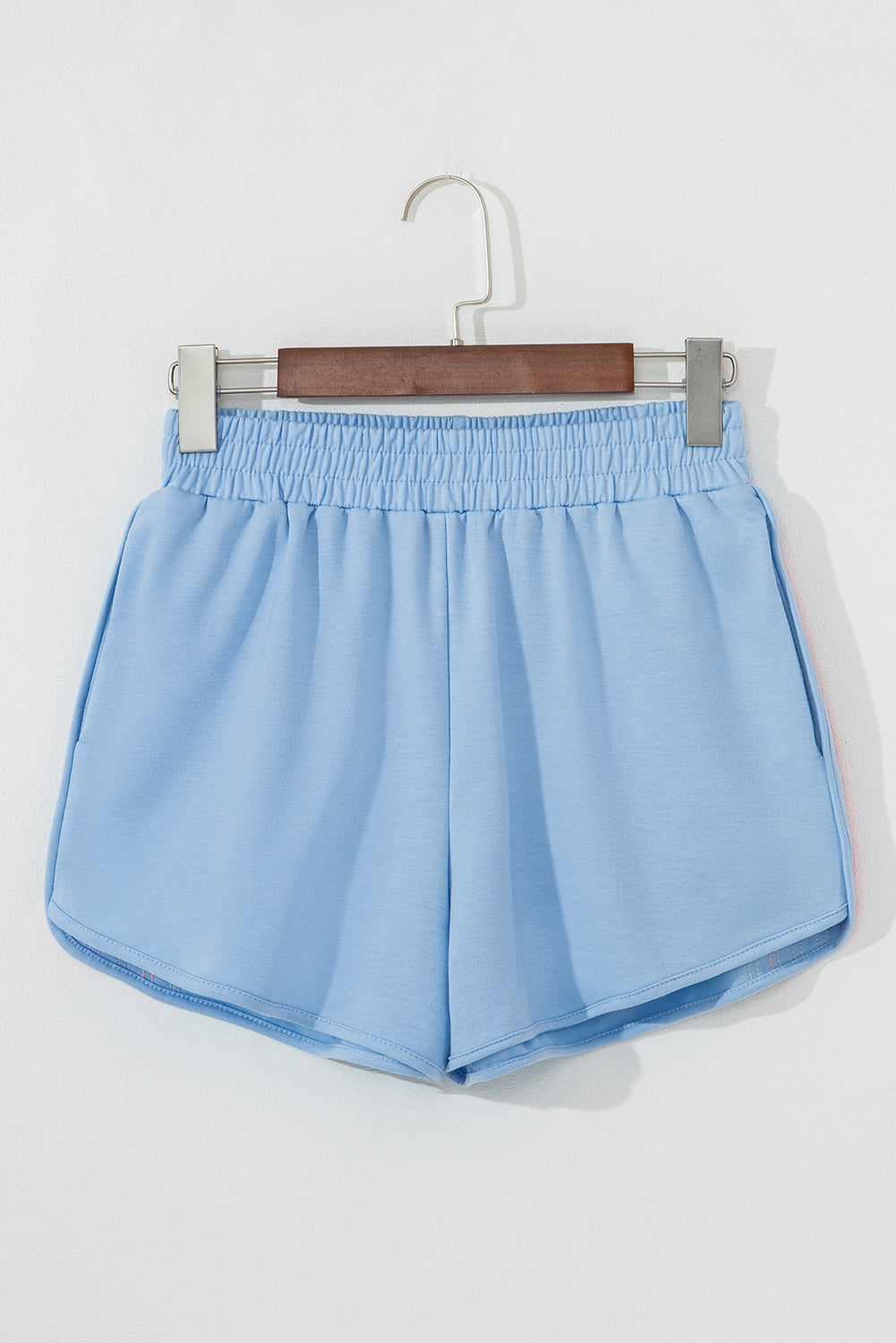 Bonbon Color Block Stripes Elastic High Waist Active Shorts