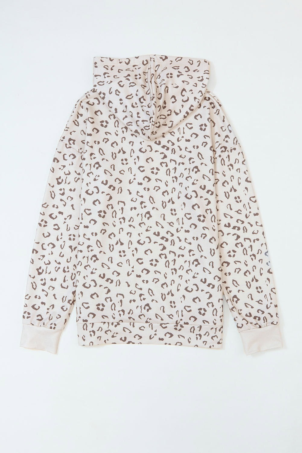 Printed Subtle Slit Plus Size Leopard Hoodie