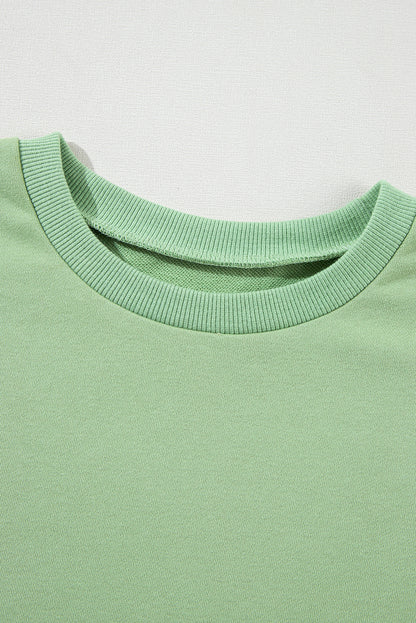 Valerian Solid Fleece Lined Drop Shoulder High Low Sweatshirt