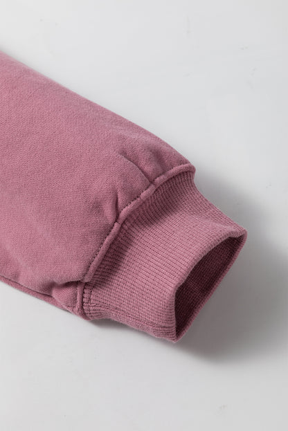 Navy Blue Plain Drop Shoulder Crewneck Pullover Sweatshirt