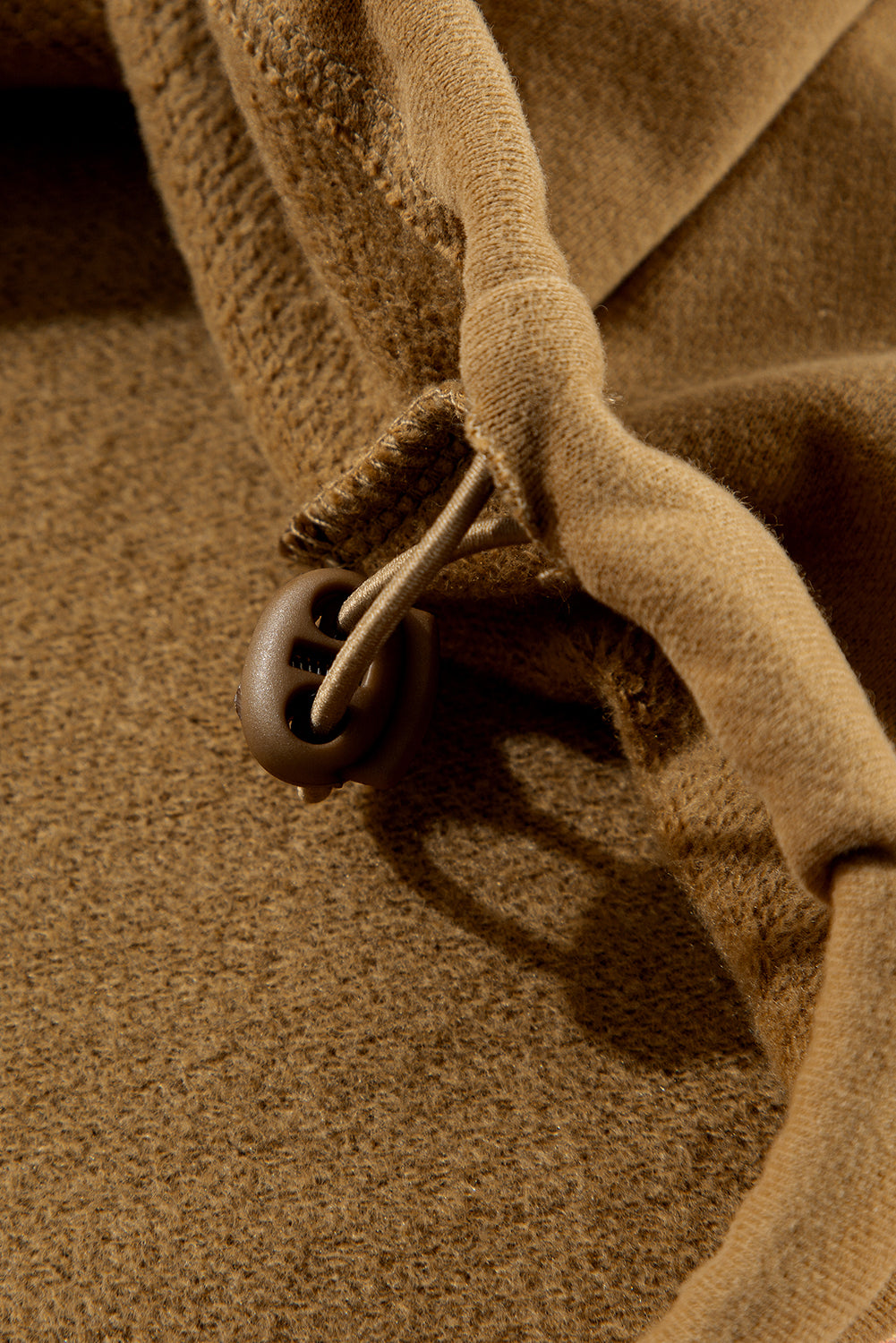 Bonbon Fleece Lined Half Zipper Kangaroo Pockets Loose Hoodie